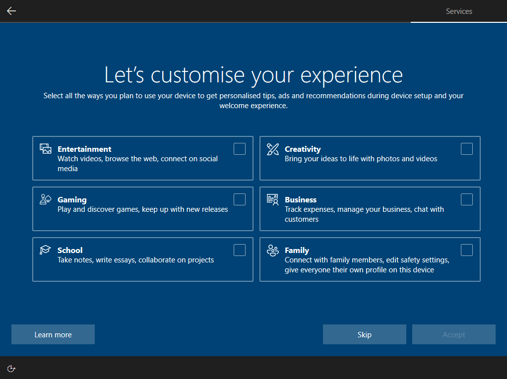 windows install setup